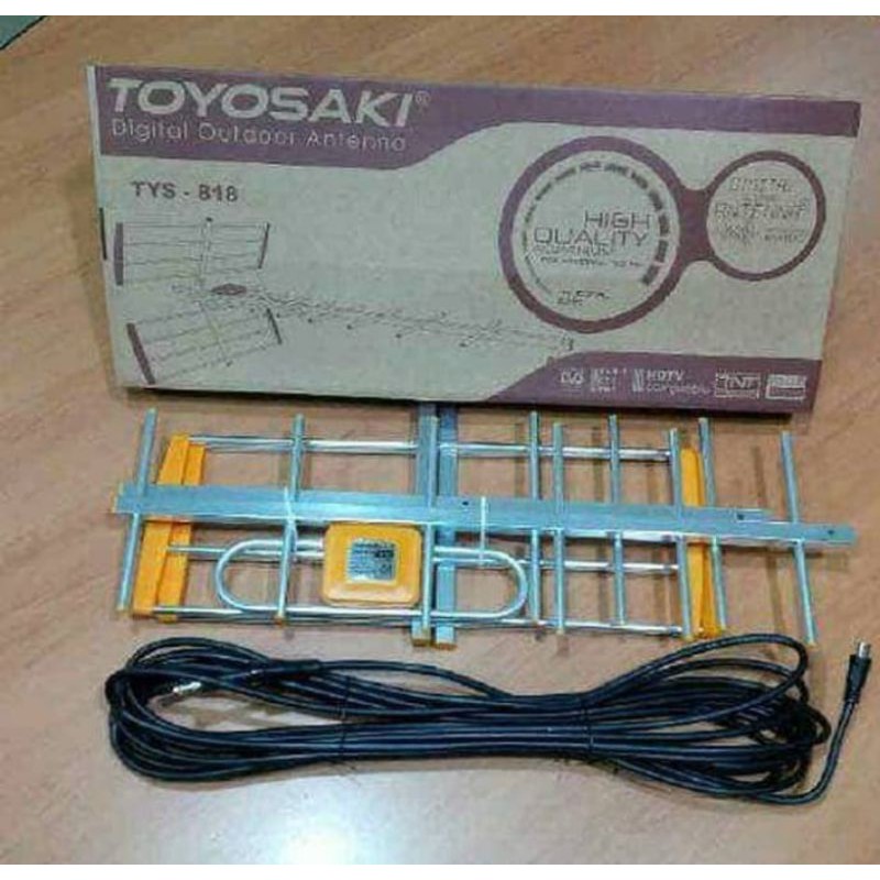 Antena TV Luar Outdoor Toyosaki 818 Free Kabel 10 Meter