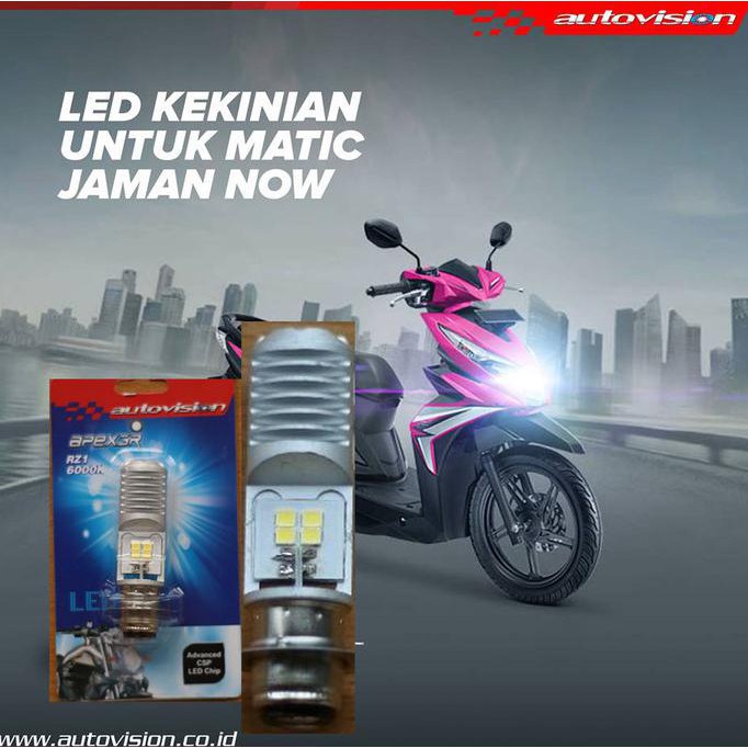 Lampu Led Motor Autovision Spacy Fi (Putih) Bohlam Rz1 Grs 6Bln Bohlamhid Berkualitas