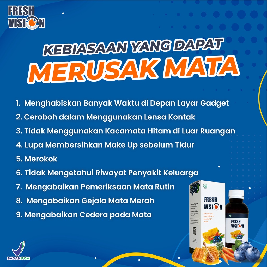 Fresh Vision - Madu Kesehatan Mata Katarak Mata Minus Mines Glukoma Glaukoma Bantu Atasi Penglihatan Buram Kabur Kering &amp; Perih Pada Mata