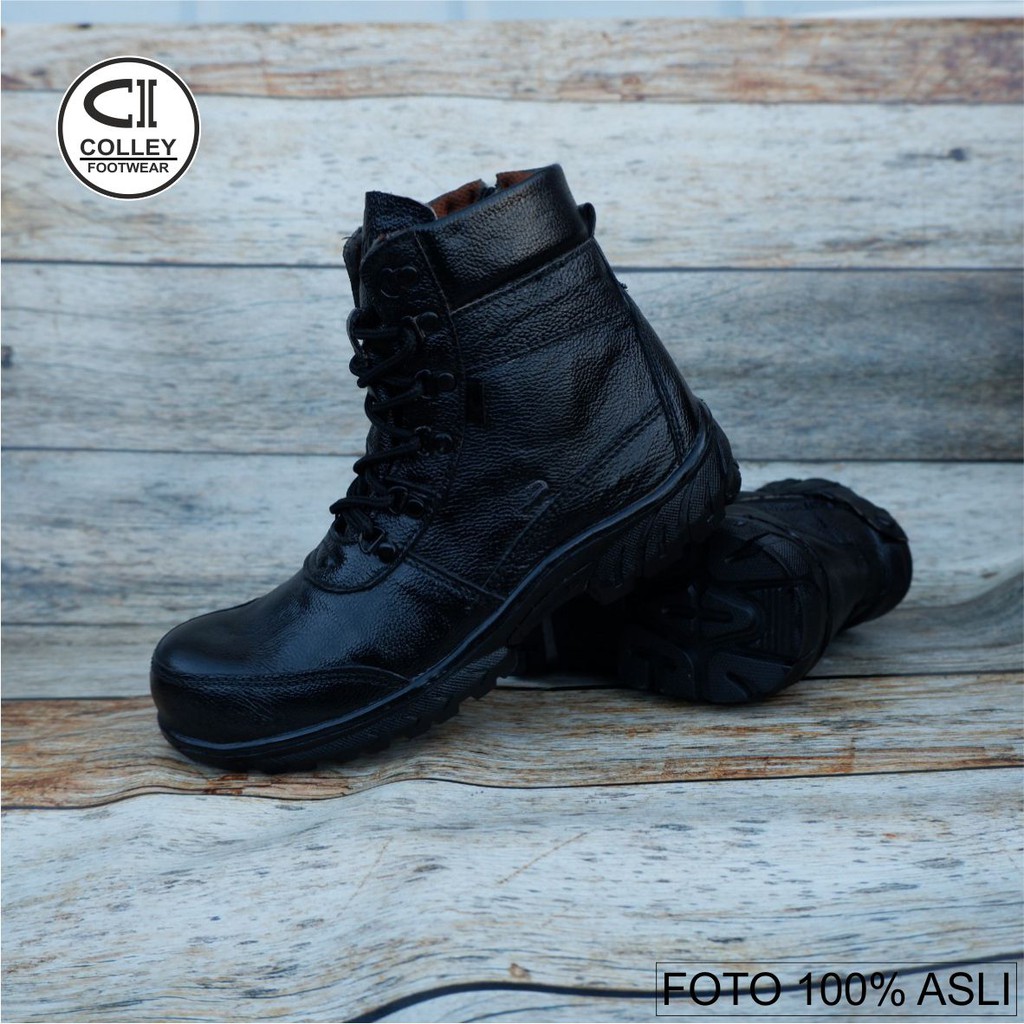 COD - SEPATU BOOT 100% KULIT ASLI - COKELAT HITAM CLY-BOO.012