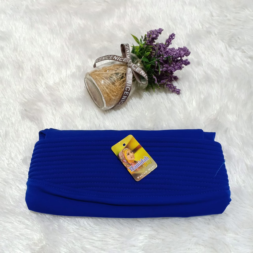 Hijab Bergo Oval Hamidah L,XL Jilbab Instan Hamidah  Kerudung Polos Hamidah Termurah Rumah Hija'b-BIRU BCA
