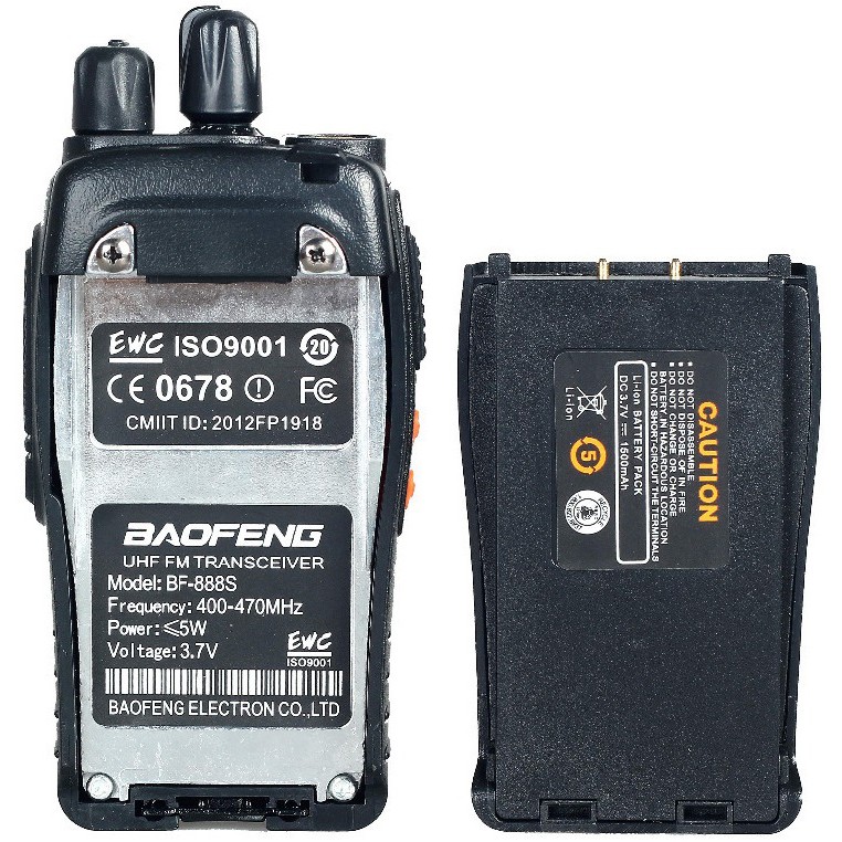 Walkie Talkie Single Band 16CH UHF - BF-888S (Baofeng / Taffware)