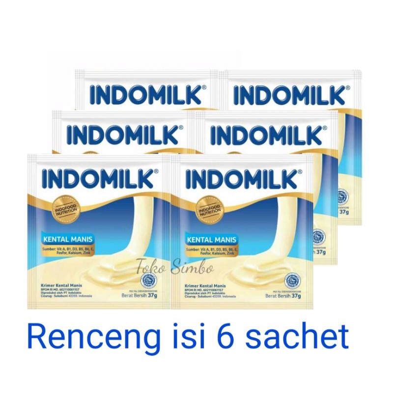 

Susu indomilk kental manis renceng isi 6 sachet