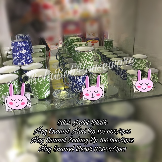 [6pcs] Mug Enamel Jadul Blirik MINI
