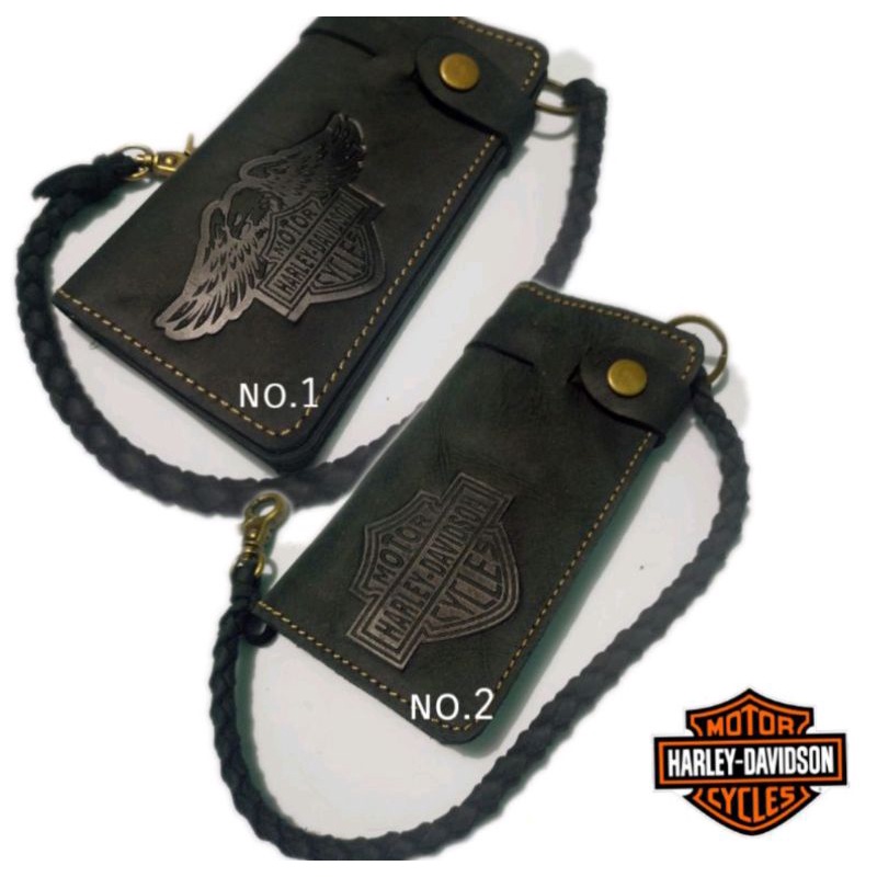 dompet panjang kulit asli Harley Davidson premium leader