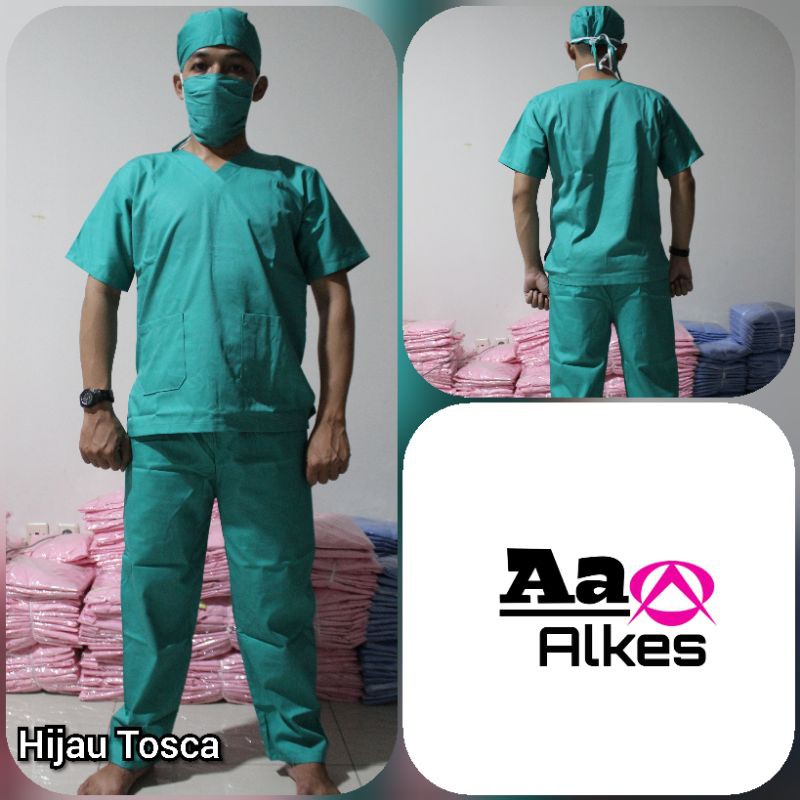 Baju Ok lengan pendek warna hijau tosca