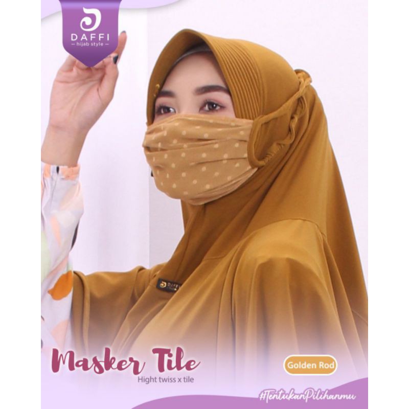 Masker Kain Tile / masker Daffi hijab, Masker motif/masker 2 lapis