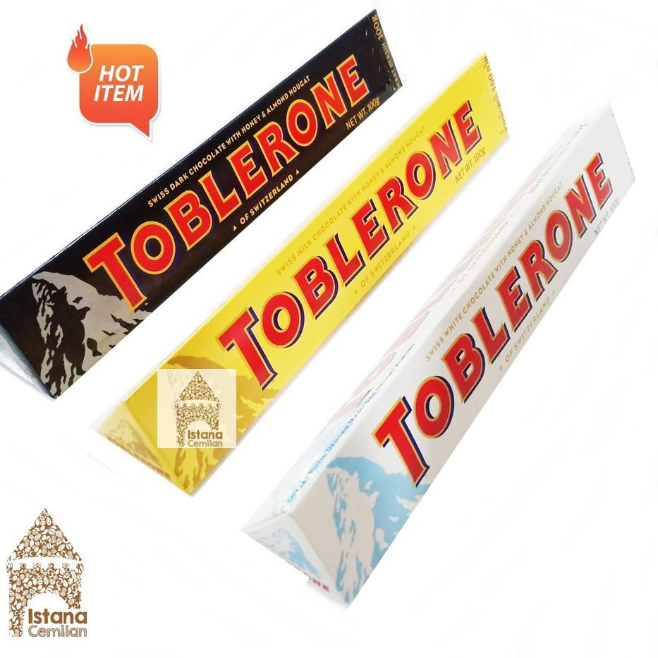 

CAL TOBLERONE Cokelat Swiss Dark / White / Milk Chocolate 100 Gram . Coklat Valentine KM0 Murah