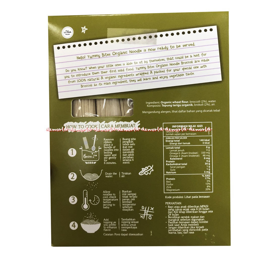 Yummy Bites Organic Noodle Sweet Potato 200gr Mie Spageti Untuk Bayi Anak Rasa Kentang Manis