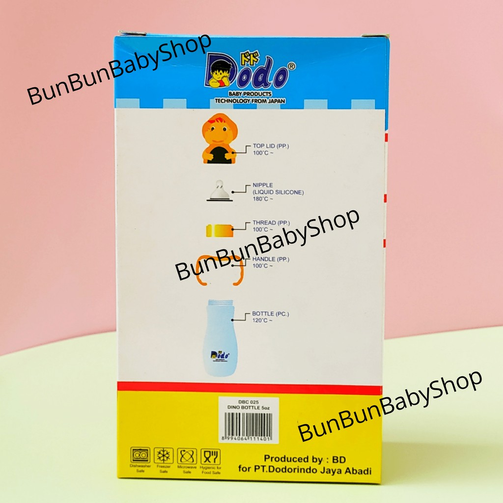 150 ML Botol Susu DODO Perlengkapan Bayi Baru Lahir Karakter DINO Lucu Perlatan Makan Baby Newborn