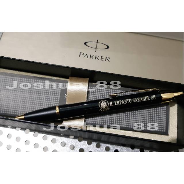 

Pulpen Parker IM Original Black Gold Custom Logo Taspen Bisa Ukir Nama Logo Sendiri