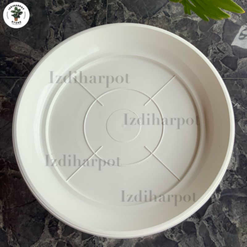 tatakan alas pot bunga 40 putih diameter 36cm untuk pot 40cm - PUTIH