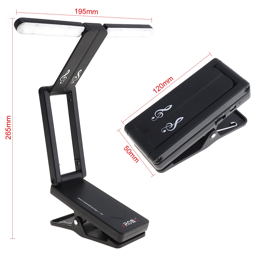 Lampu LED Lipat Clip-on Rechargeable Untuk Stand Musik Gitar / Piano