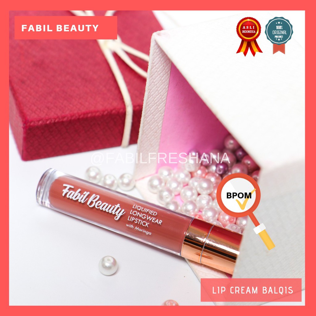 Fabil Lipcream Shade 02 Balqis Coklat Nude Matte Moringa BPOM Original