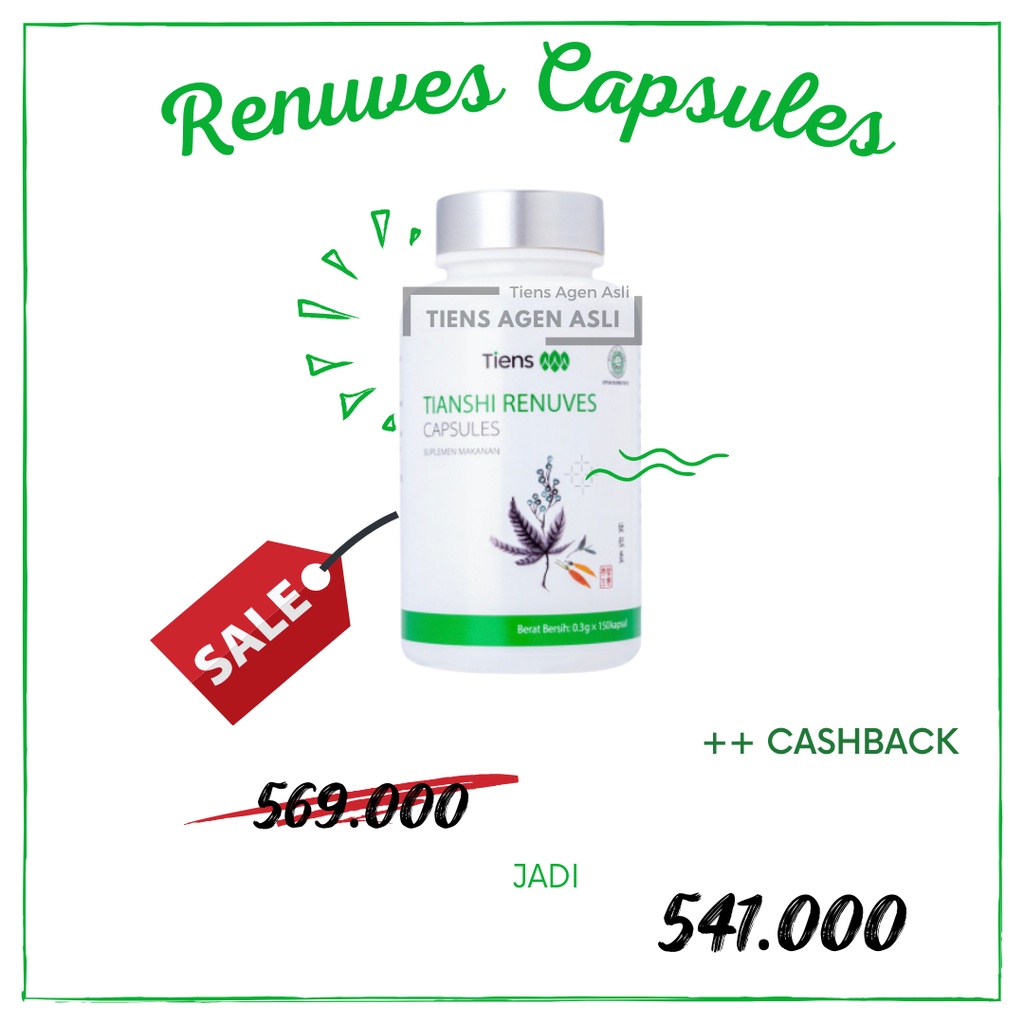 Tiens / Tianshi Renuves Capsules Isi 150 Kapsul 100% Ori Antioksidan