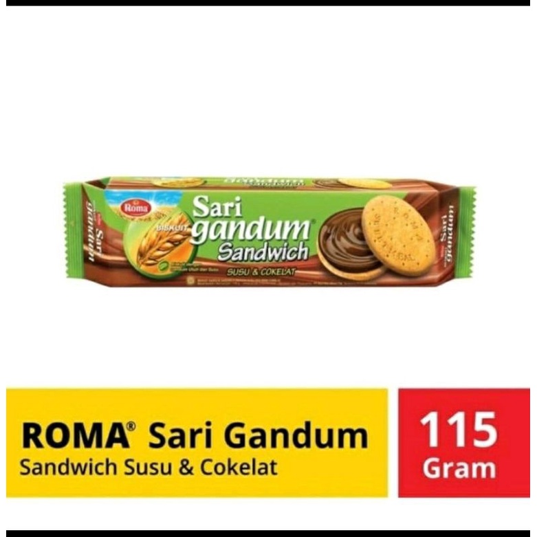 

BISKUIT ROMA SARI GANDUM BISKUIT SANDWICH SUSU DAN COKLAT