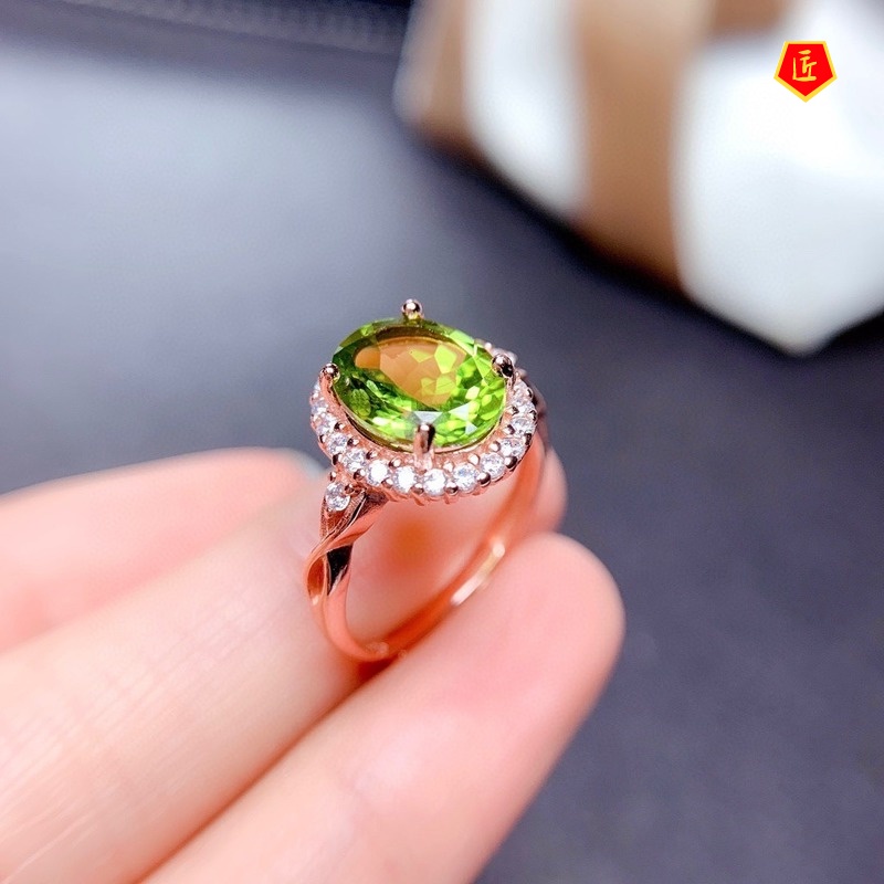 [Ready Stock]Fashion Creative Natural Topaz Garnet Ring