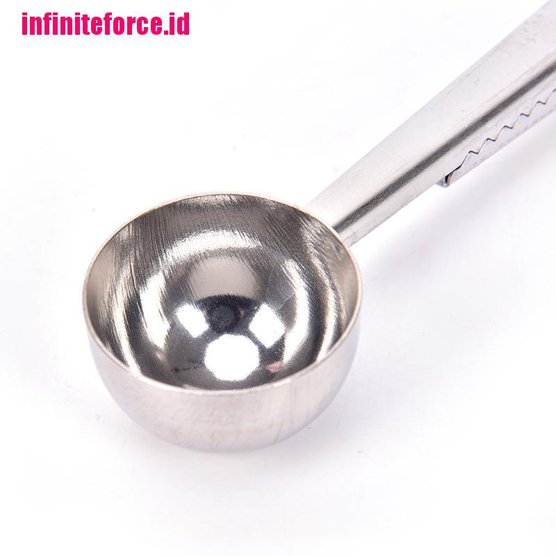 1PC Coffee Scoop With Clip Multifunction Stainless Steel Coffee Measuring Spoons