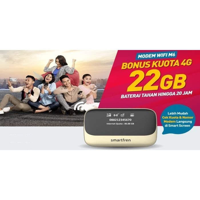 Mifi Modem Wifi Router 4G Powerbank Smartfren Andromax M5 BONUS KUOTA