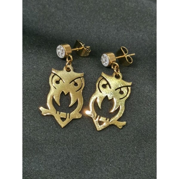 Anting Tusuk Titanium Jurai Wanita Model Owl