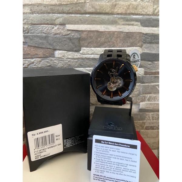 JAM TANGAN RIPCURL AUTOMATIC MIDNIGHT BLACK GOLD ORIGINAL SALE