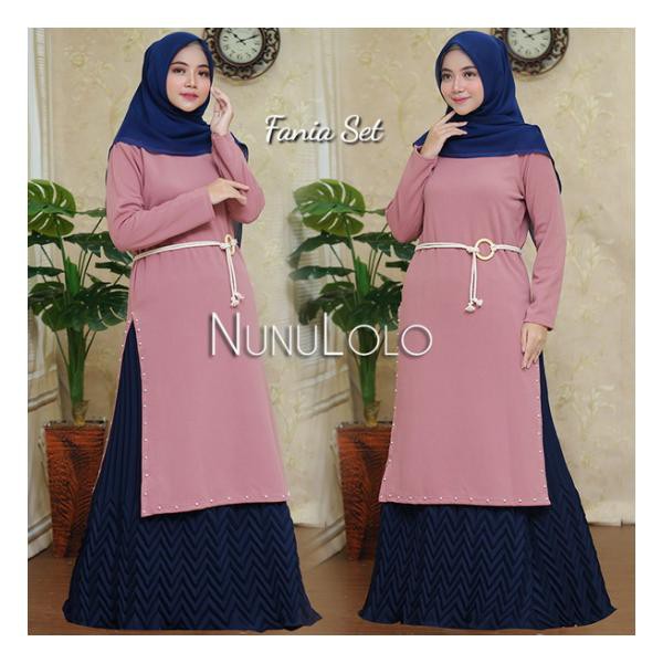 FANIA SET by NUNULOLO (Gamis muslim, dress motif, dress panjang, gamis murah)