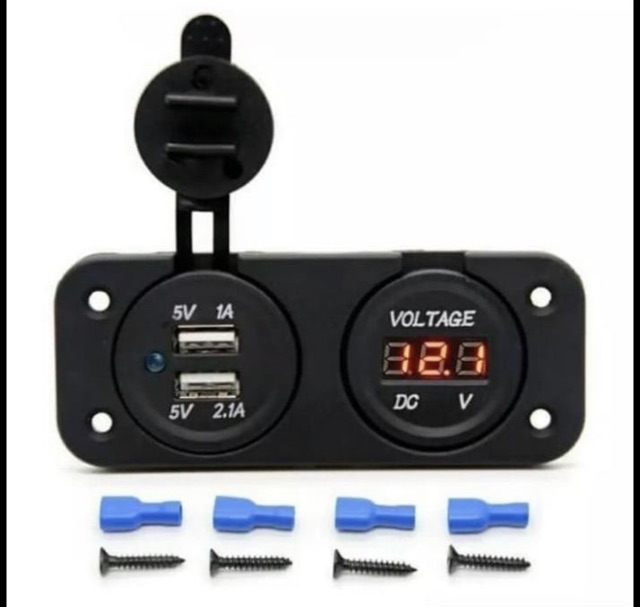 Voltmeter + charger hp nmax double usb