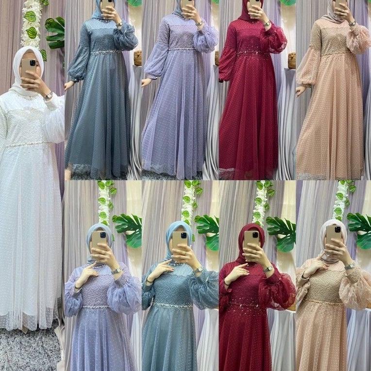 [TD.25Au22ĸ] RAWNIE DRESS LENGAN BALON BAJU PESTA /RAFFINA DRESS/GAMIS BROKLAT