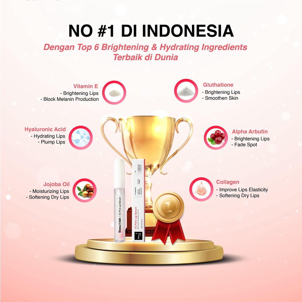 Beaudelab 7D Pink Lip Serum  I Lipgloss Bening Lip Balm I Serum Bibir Pink Alami-3