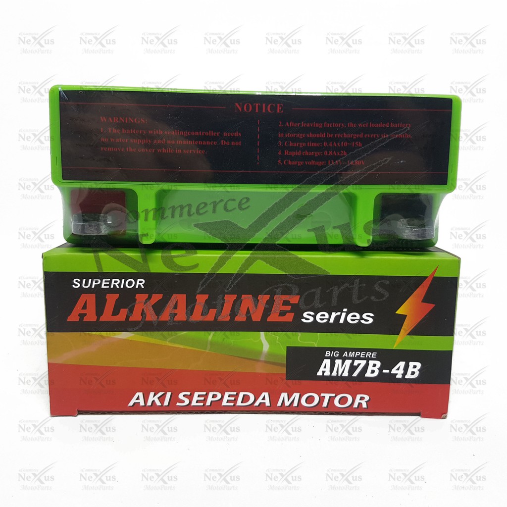 Aki Motor ALKALINE AM7B-4B GM7B YB7B / 12V 7A Tiger Scorpio Nouvo