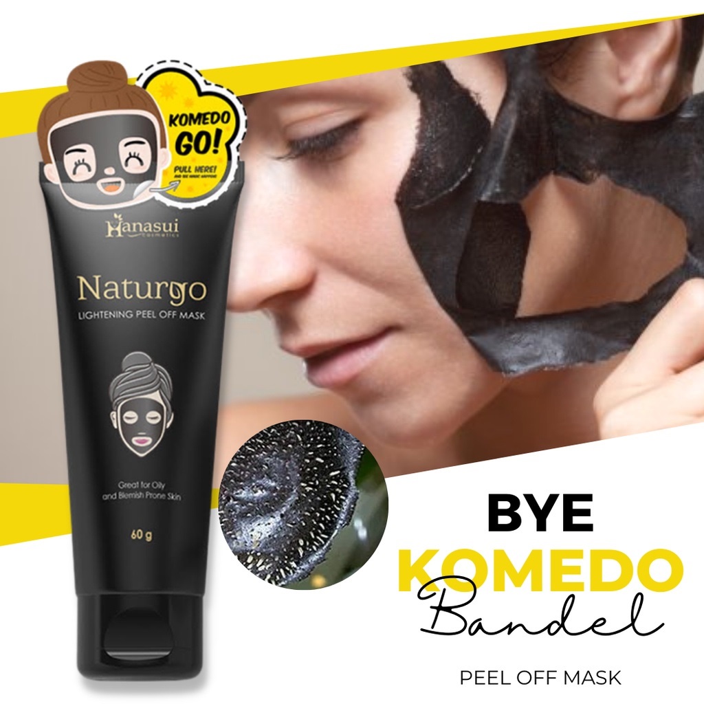 Masker Hanasui Naturgo 60gr Peel of Mask Black Masker Pengangkat Komedo Dan Penghilang Bekas Jerawat