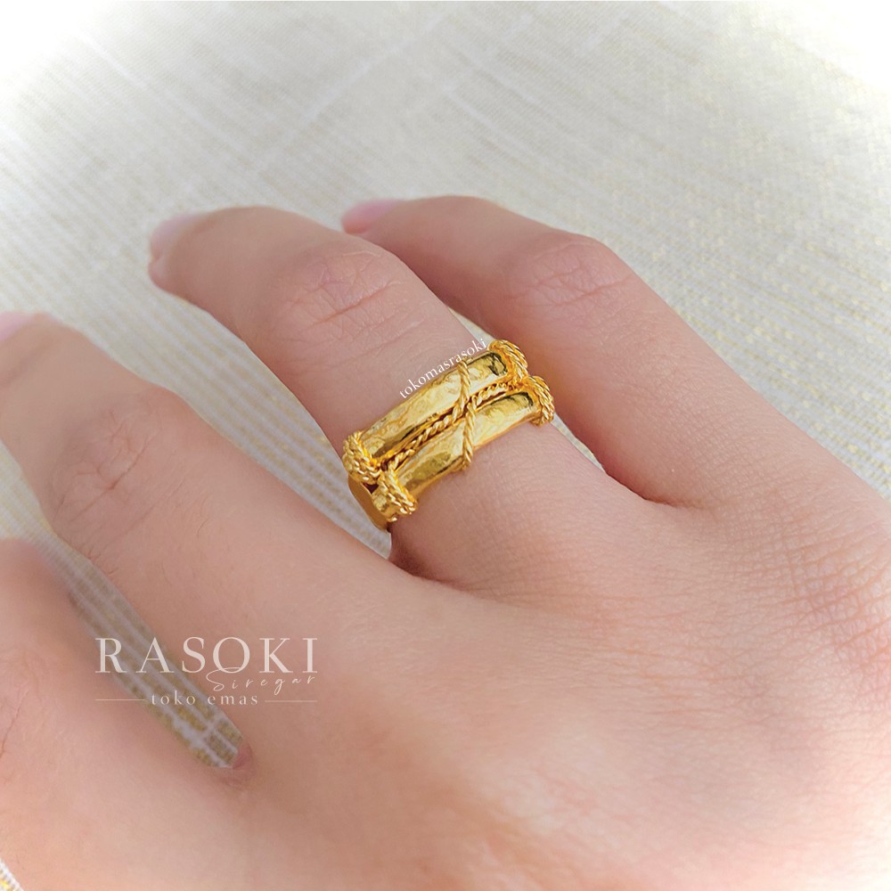 CINCIN EMAS 5gr 24k 99,99% EMAS LONDON EMAS LM MODEL BAMBU | TOKO EMAS