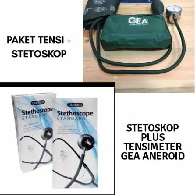 Tensimeter Plus Stetoskop GEA Aneroid Manual Plus Stetoskop Dual Head Termurah