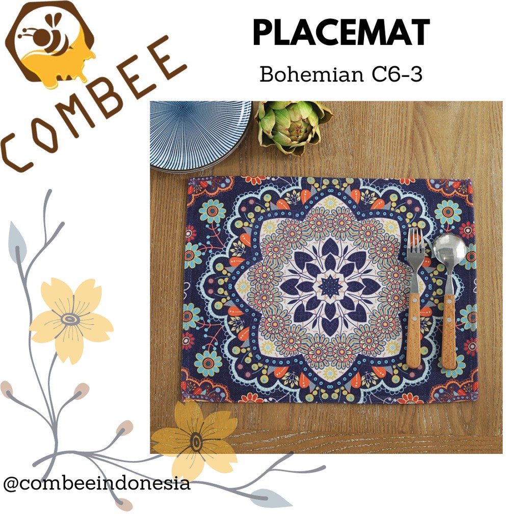 Taplak Piring / Place Mat / Tatakan Piring / Hiasan Meja Bohemian - C6