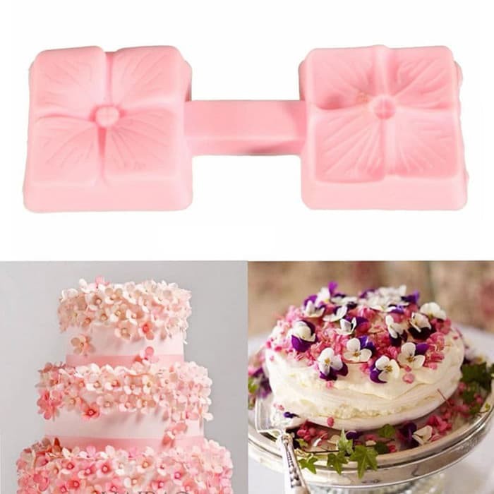 3D Silicon Mold Fondant Cake Decoration - Square Cherry Blossom