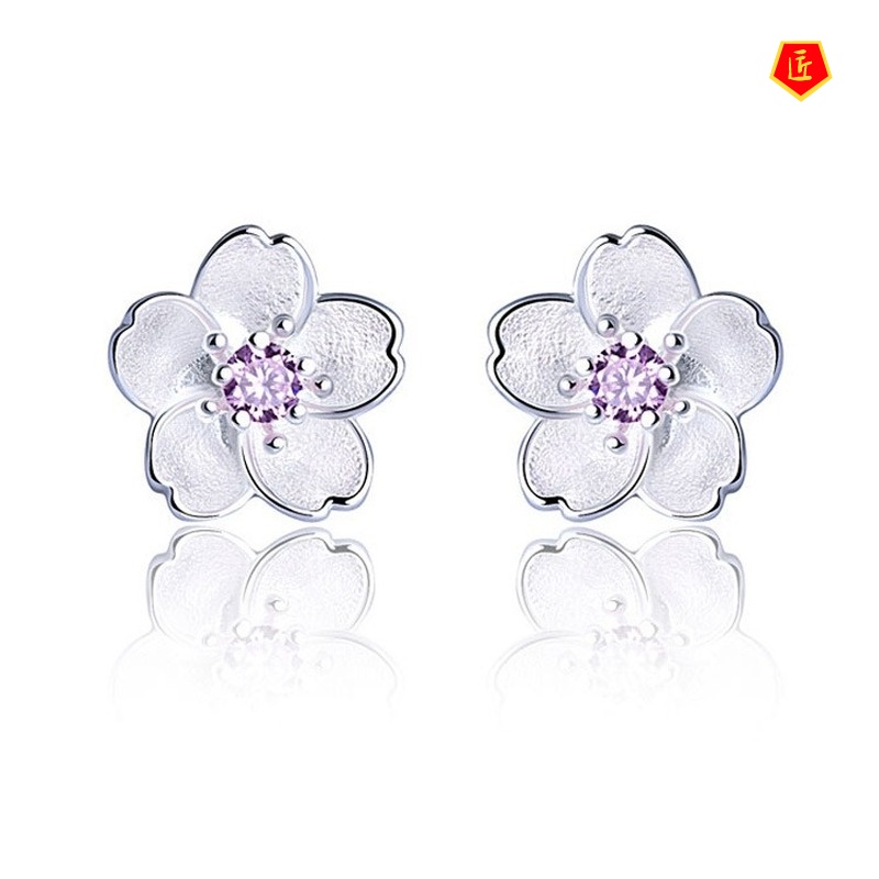 [Ready Stock]Fashion Sweet Cherry Blossom Ear Studs