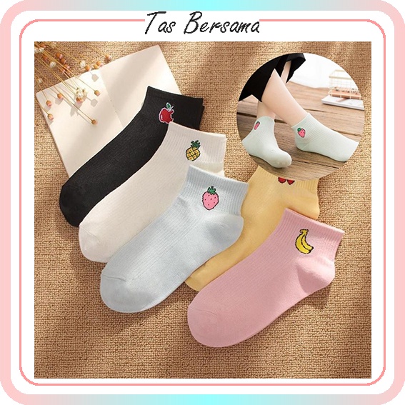 Kaos Kaki Buah / KaosKaki Pendek motif Buah Cute Socks Fashion Wanita Korea CUCI GUDANG