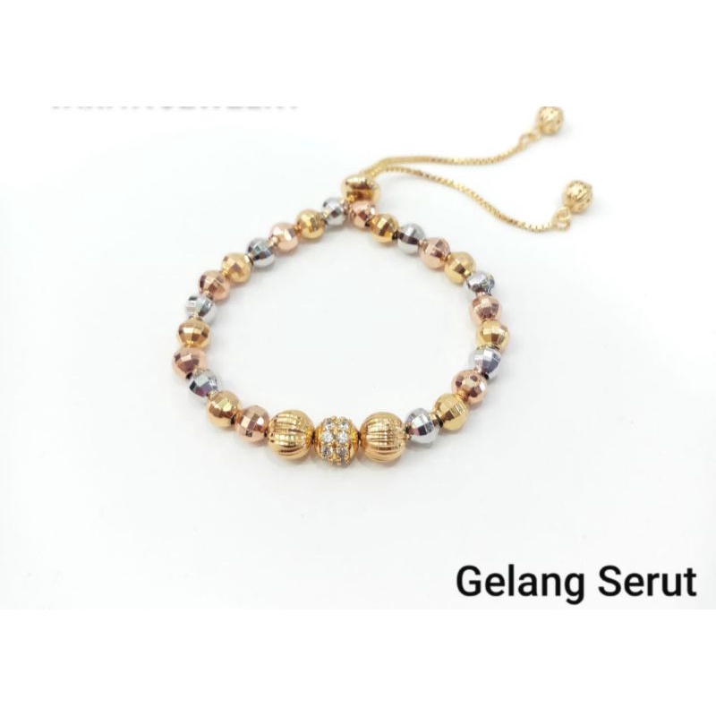 Gelang serut bola cantik xuping gold combinasi