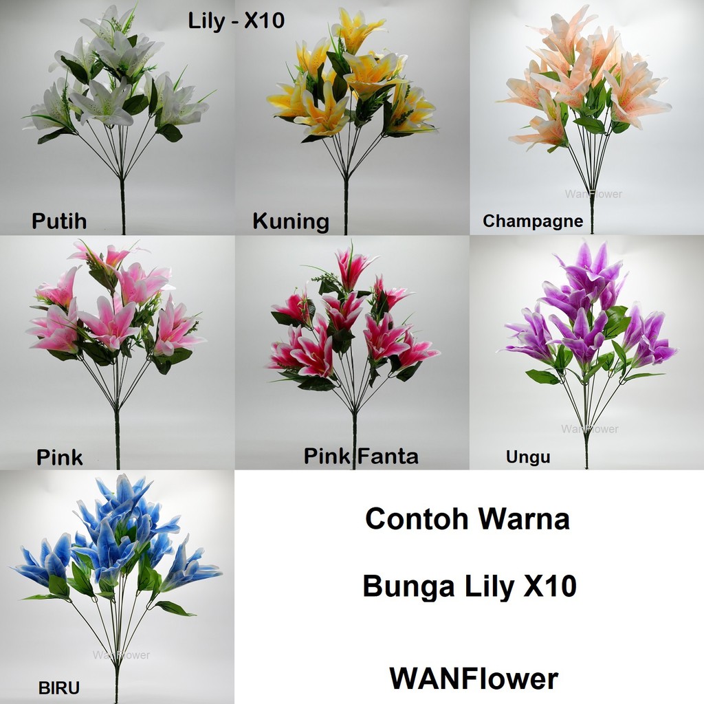 WANFLOWER Bunga Lily X10 * UNGU