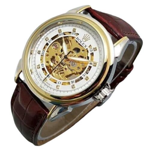 Jam Tangan Rolex Skeleton Automatic Kulit