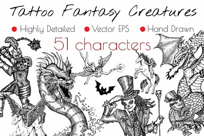 Tattoo Fantasy Characters - Vector Designs