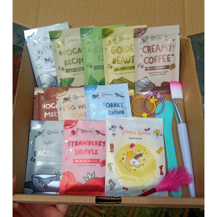 (10 pcs) Lea gloria 10gr set lengkap murah - masker BPOM
