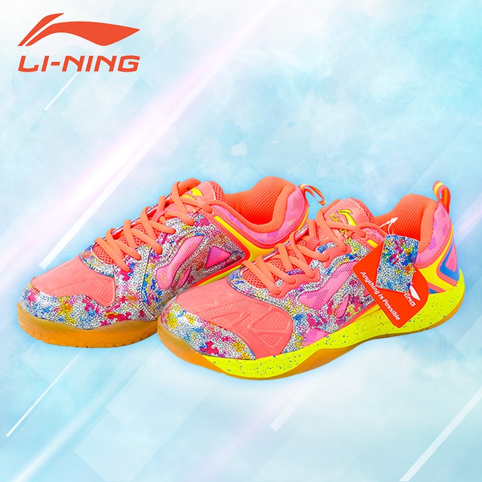 Li-Ning Lotus Badminton Shoes - Merah Muda 44