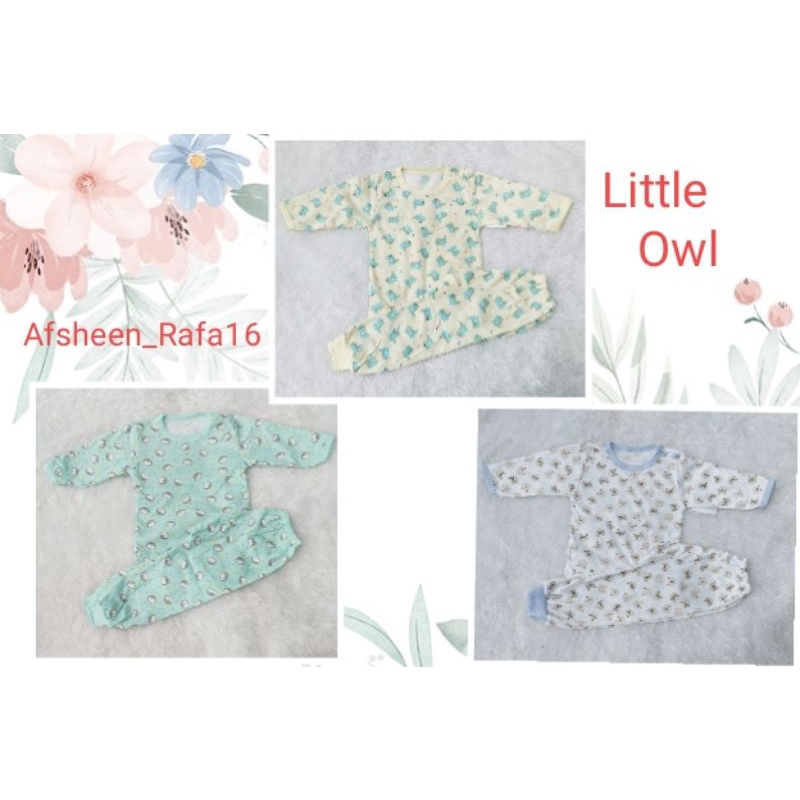 Setelan Bayi Oblong Lengan Panjang Merk Little Owl Piyama Baju Tidur Bayi SNI