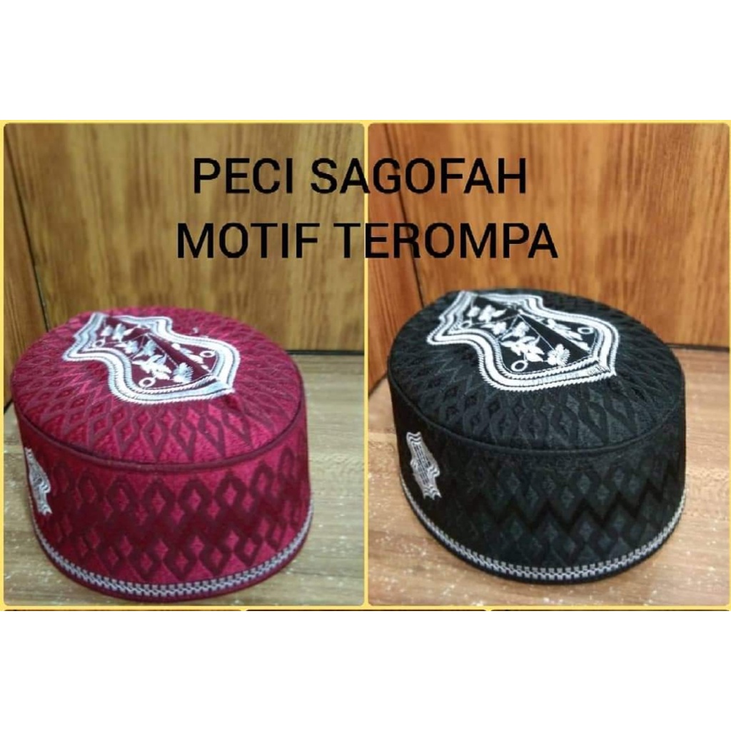 Peci Sagofah Dewasa/ Peci kopiah songkok Sagofah /Motif Terompa Dewasa dan Anak bahan halus nyaman dan berkualitas/COD