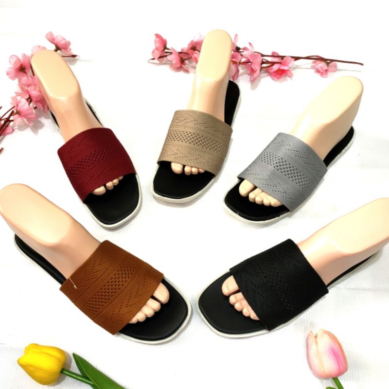 sandal wanita rajut Import Felonie WM 02. Selop Rajut halus terbaru..!