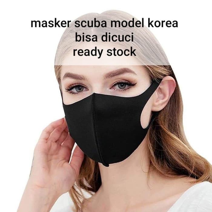 [PA] MASK / MASKER HITAM KPOP KOREA SCUBA ANTI DEBU - MK018