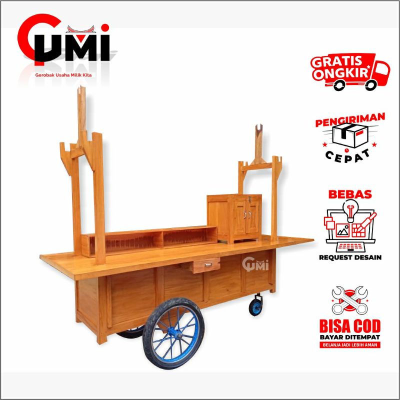 Gerobak Pecel Lele - Grobak jualan untuk pecel lele terlaris | Model gerobak pecel lele kekinian