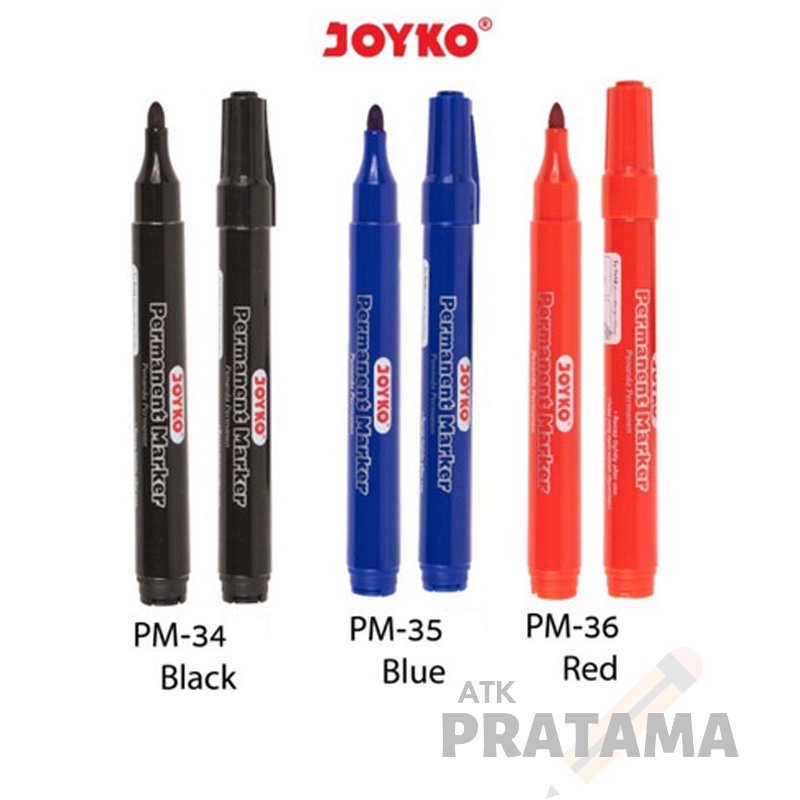 

SALE HABISIN STOCK!! Joyko PM-34-35-36 PMI 201-202-203 Permanent Marker Spidol Permanen Round Tip Refillable