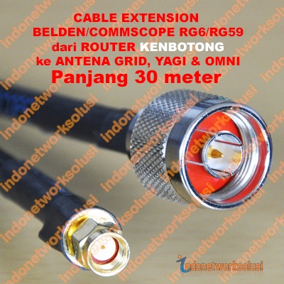KENBOTONG CABEL EXTENSION COMMSCOPE untuk ANTENA GRID SEKTORAL YAGI OMNI (30m)